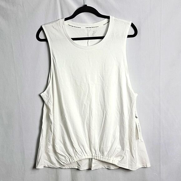 NWT.. CALVIN KLEIN PERFORMANCE.. white tank top.. athletic.. work out.. - Picture 1 of 16